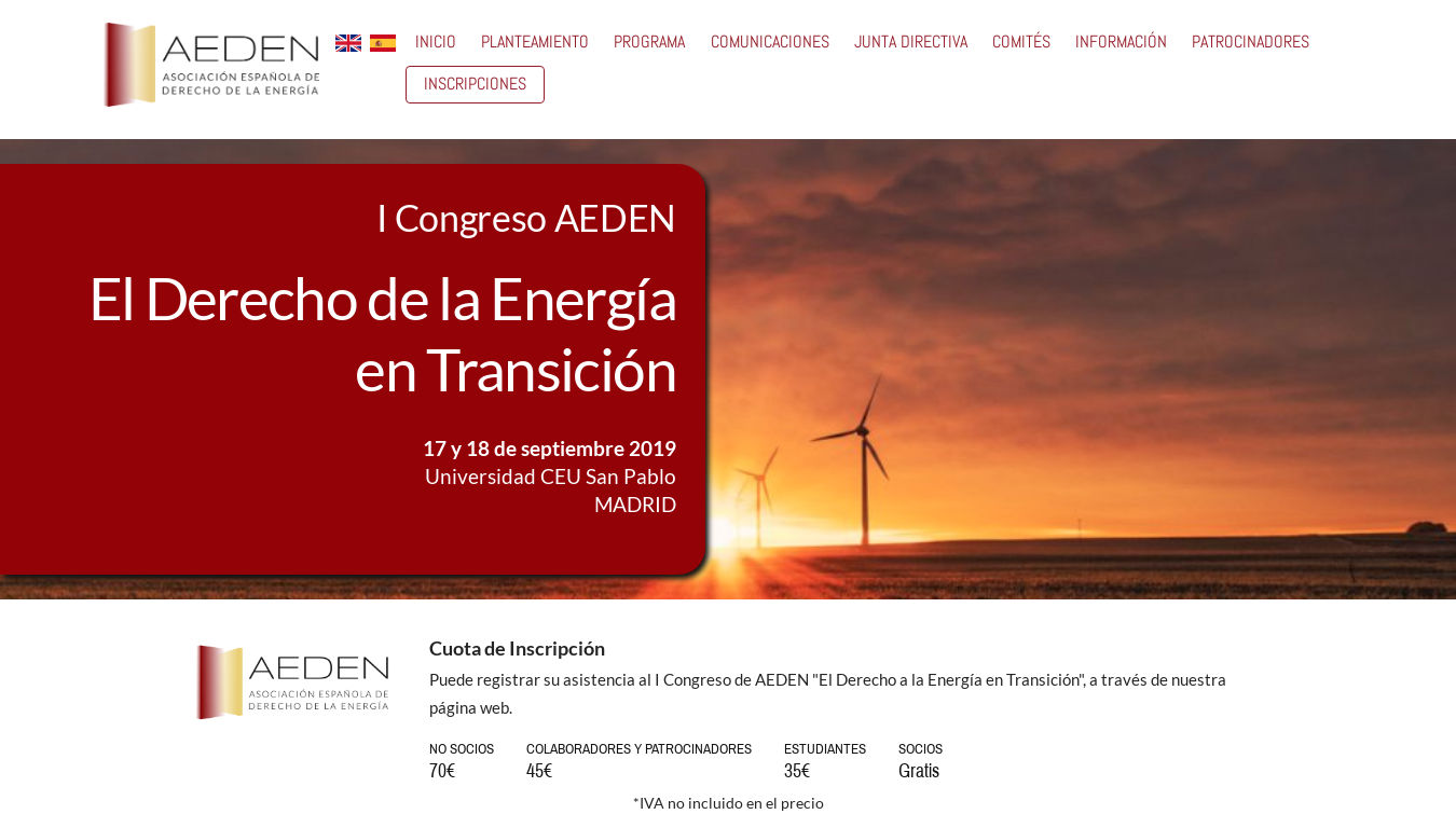 Diseño web en Madrid. AEDEN Asociación de Derecho de la Energía