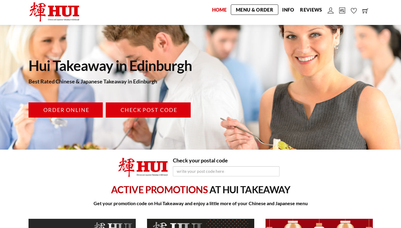 Hui Takeaway Edinburgh. Diseño e-commerce para restaurantes