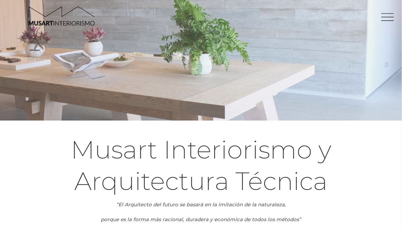Musart Interiorismo. Diseño web para estudios de arquitectura