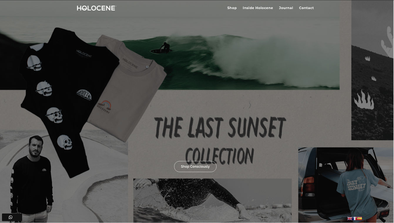 Holocene World. Diseño de tienda online de productos sostenibles