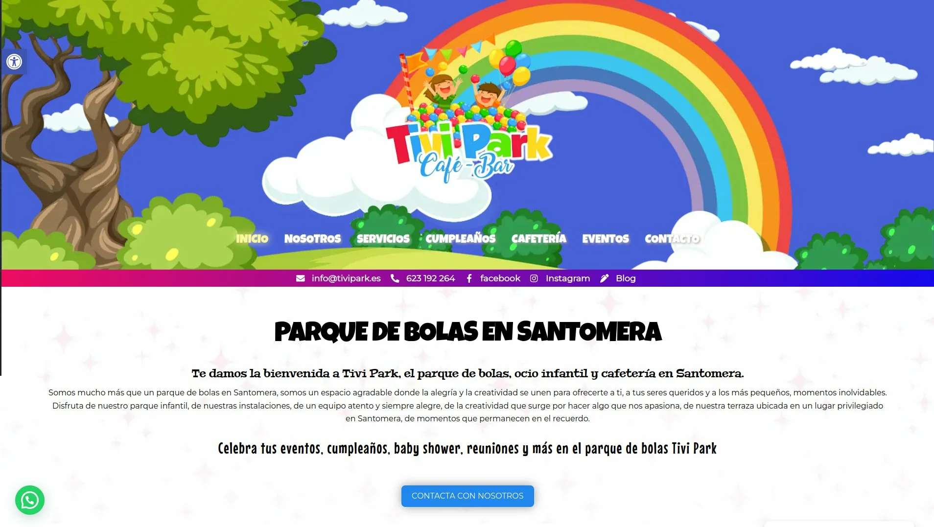Diseño web de Tivi Park - Parque de Bolas y Cafetería en Santomera
